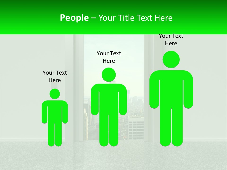 An Open Door Leading To A Large City PowerPoint Template