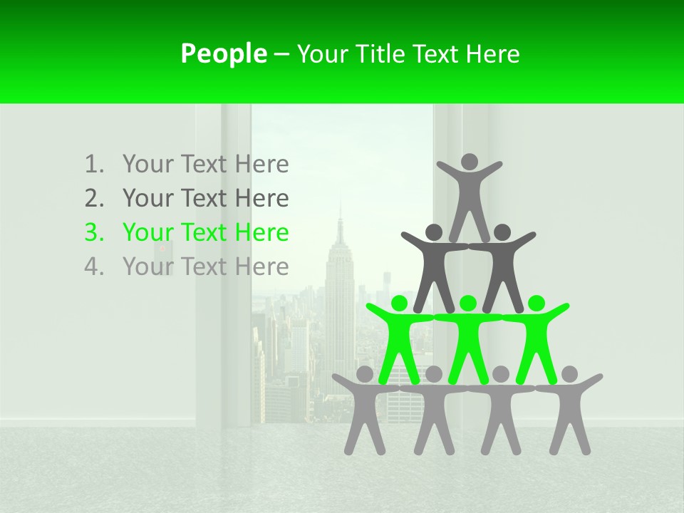 An Open Door Leading To A Large City PowerPoint Template