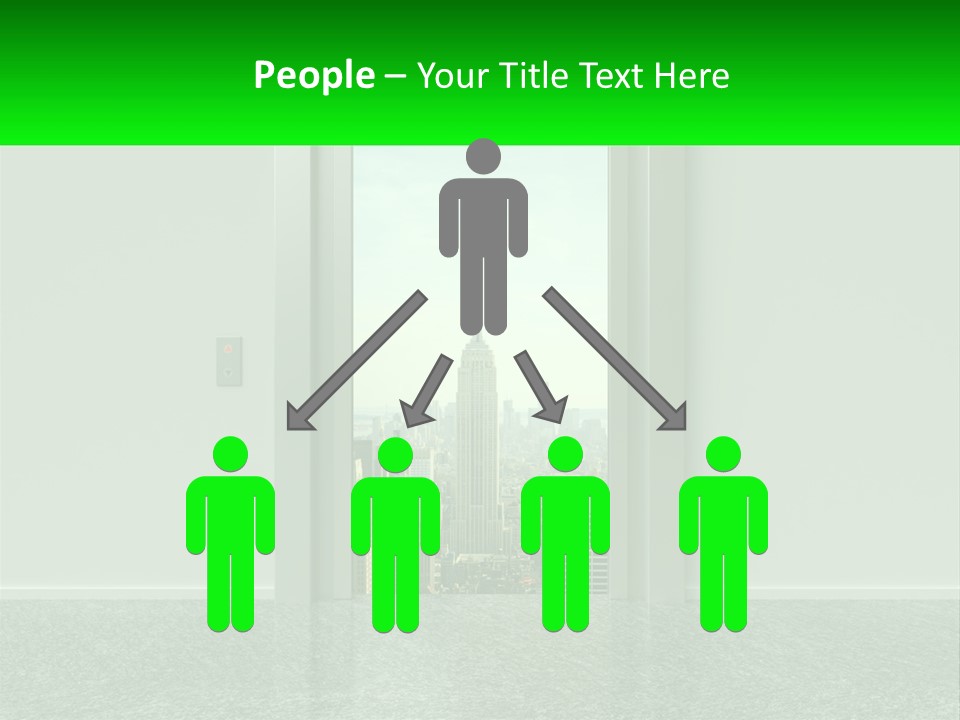 An Open Door Leading To A Large City PowerPoint Template