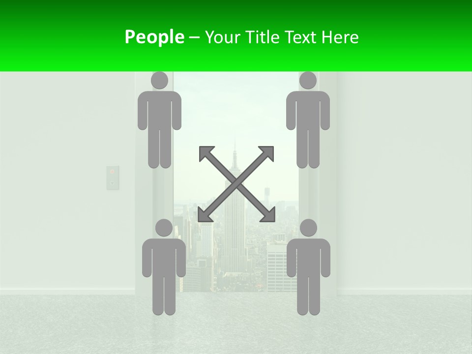 An Open Door Leading To A Large City PowerPoint Template