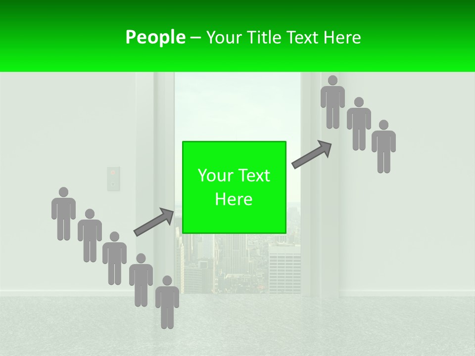 An Open Door Leading To A Large City PowerPoint Template