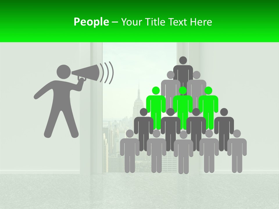 An Open Door Leading To A Large City PowerPoint Template
