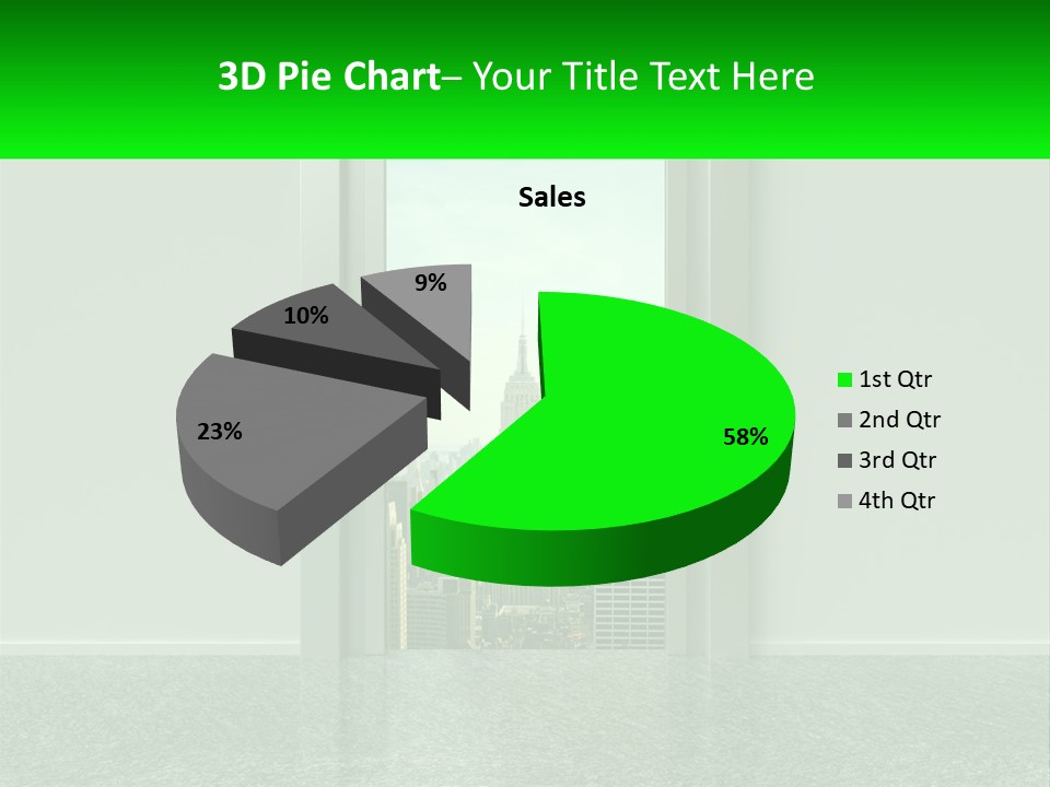 An Open Door Leading To A Large City PowerPoint Template
