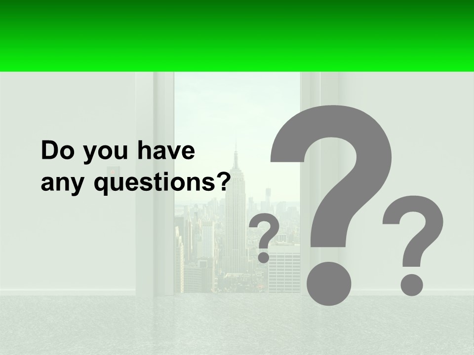 An Open Door Leading To A Large City PowerPoint Template