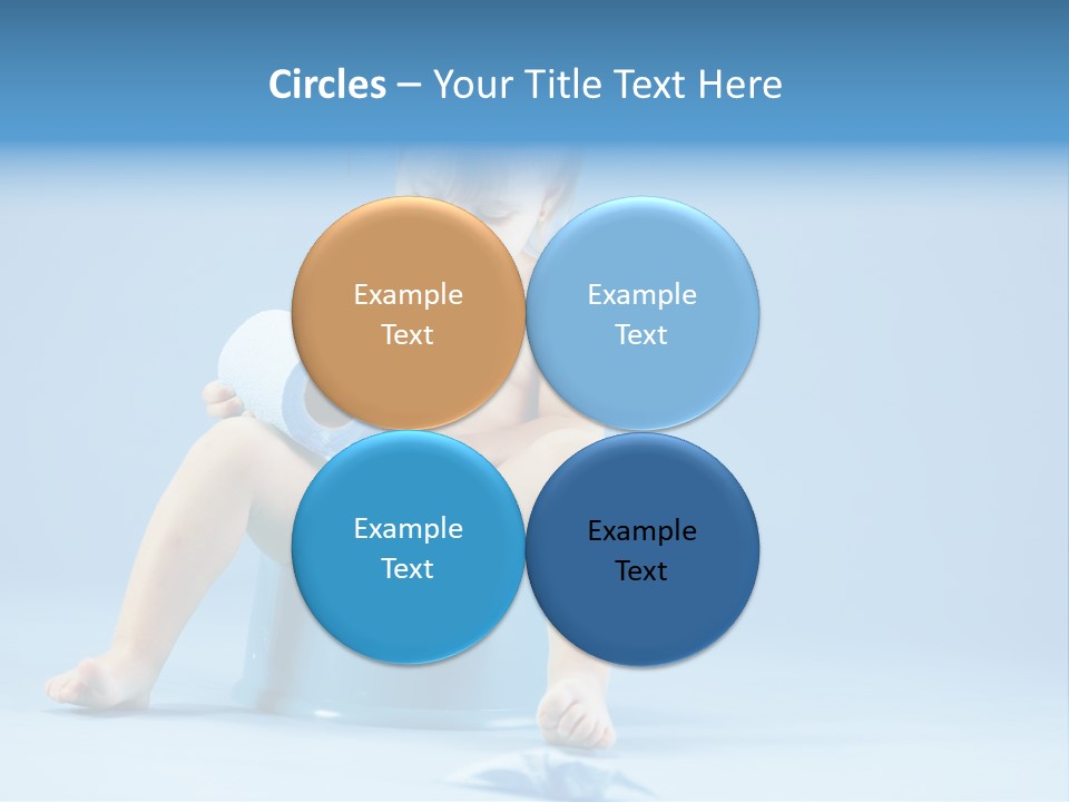 A Baby Sitting On A Blue Potty With A Roll Of Toilet Paper PowerPoint Template