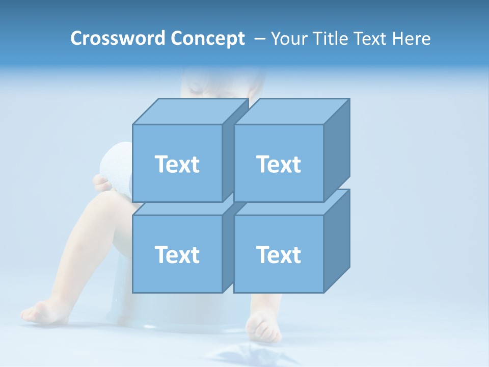 A Baby Sitting On A Blue Potty With A Roll Of Toilet Paper PowerPoint Template
