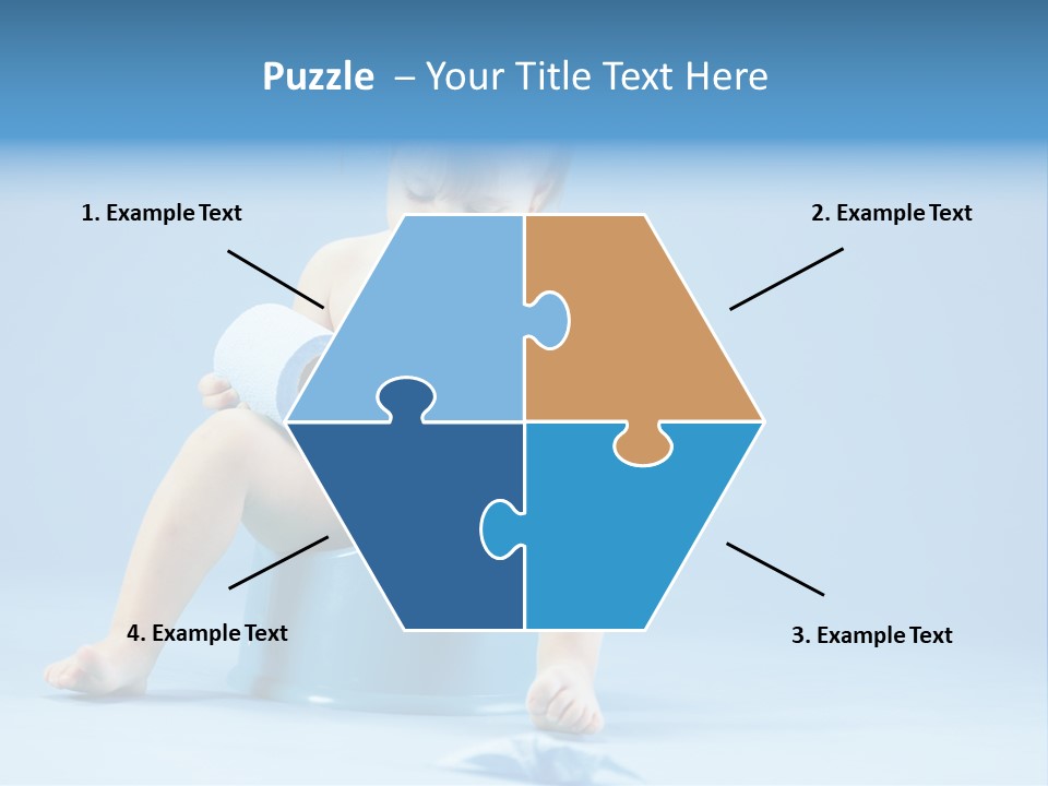 A Baby Sitting On A Blue Potty With A Roll Of Toilet Paper PowerPoint Template