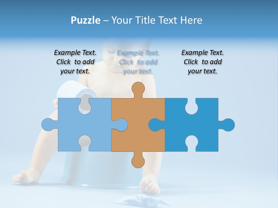 A Baby Sitting On A Blue Potty With A Roll Of Toilet Paper PowerPoint Template