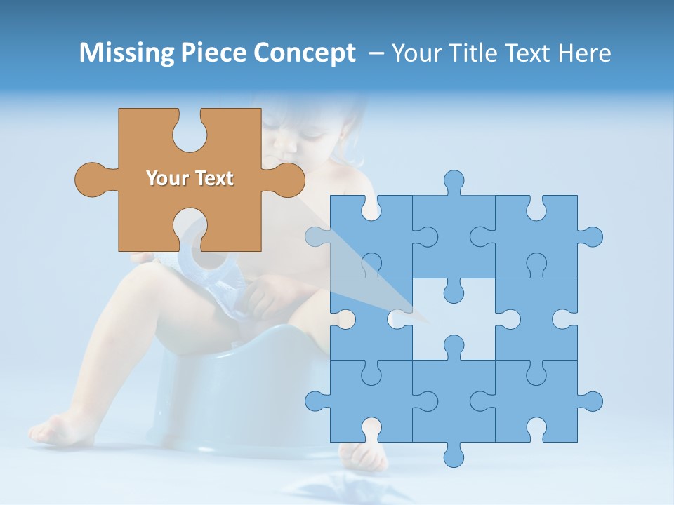 A Baby Sitting On A Blue Potty With A Roll Of Toilet Paper PowerPoint Template