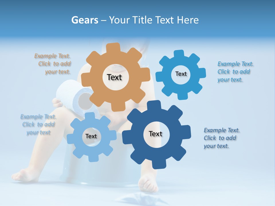 A Baby Sitting On A Blue Potty With A Roll Of Toilet Paper PowerPoint Template
