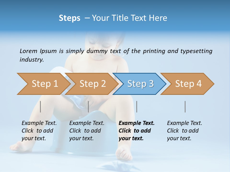 A Baby Sitting On A Blue Potty With A Roll Of Toilet Paper PowerPoint Template