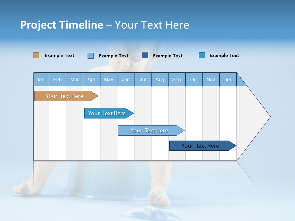 A Baby Sitting On A Blue Potty With A Roll Of Toilet Paper PowerPoint Template