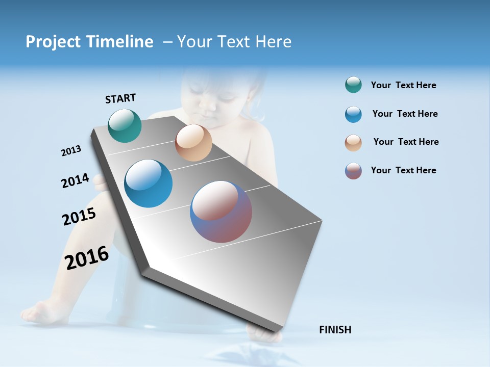 A Baby Sitting On A Blue Potty With A Roll Of Toilet Paper PowerPoint Template