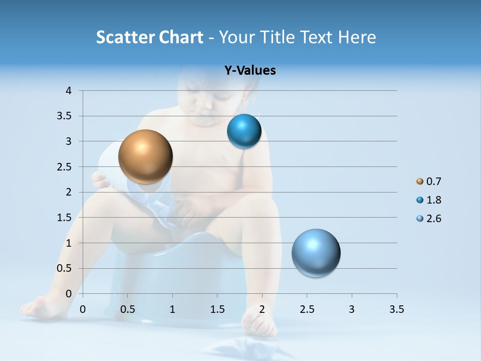 A Baby Sitting On A Blue Potty With A Roll Of Toilet Paper PowerPoint Template