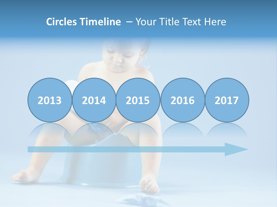 A Baby Sitting On A Blue Potty With A Roll Of Toilet Paper PowerPoint Template