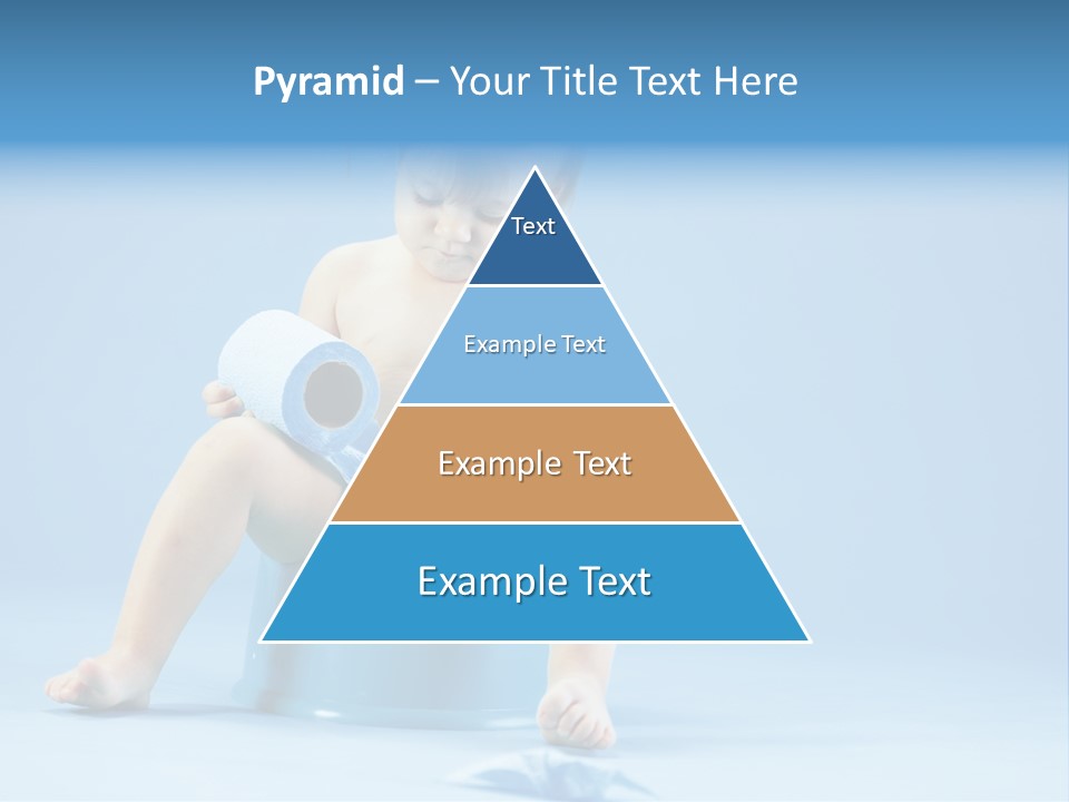A Baby Sitting On A Blue Potty With A Roll Of Toilet Paper PowerPoint Template