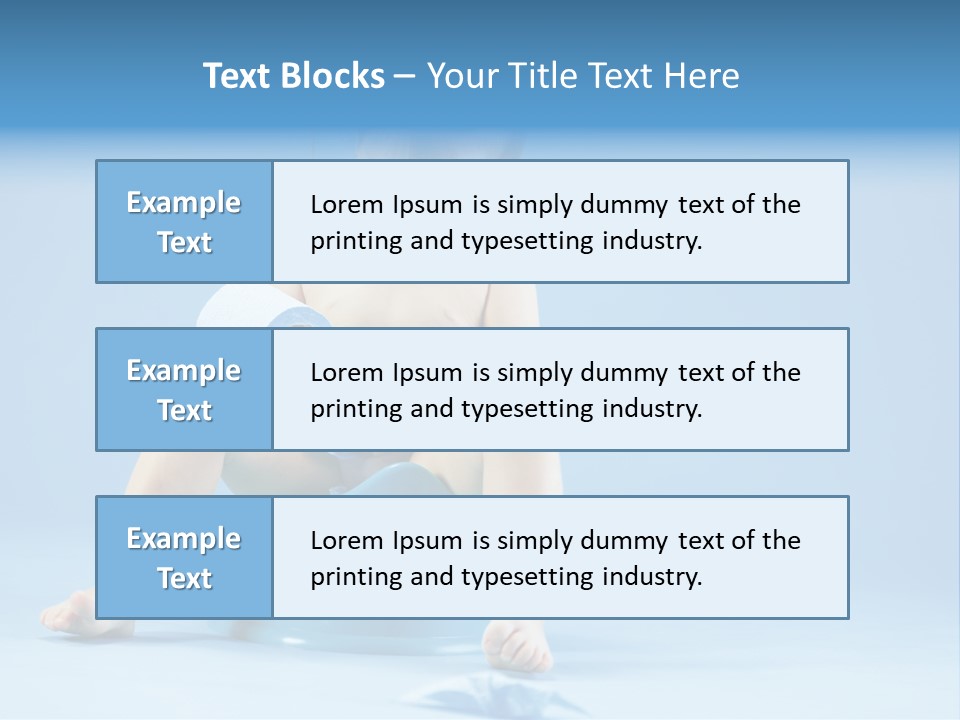 A Baby Sitting On A Blue Potty With A Roll Of Toilet Paper PowerPoint Template