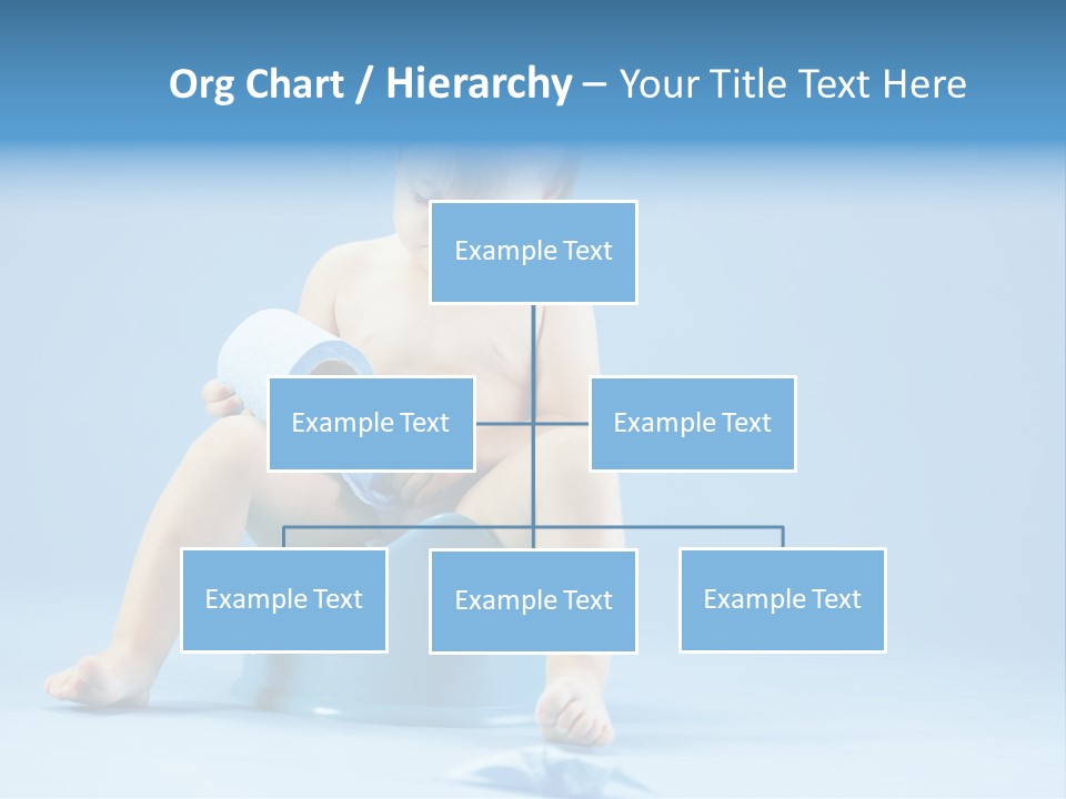 A Baby Sitting On A Blue Potty With A Roll Of Toilet Paper PowerPoint Template