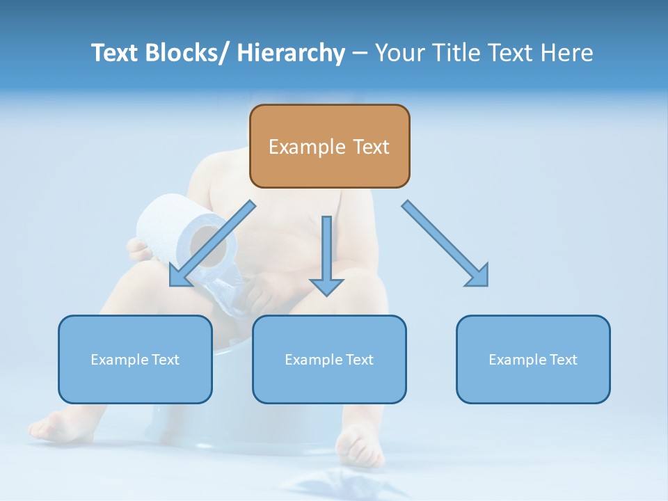 A Baby Sitting On A Blue Potty With A Roll Of Toilet Paper PowerPoint Template