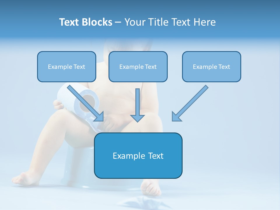 A Baby Sitting On A Blue Potty With A Roll Of Toilet Paper PowerPoint Template