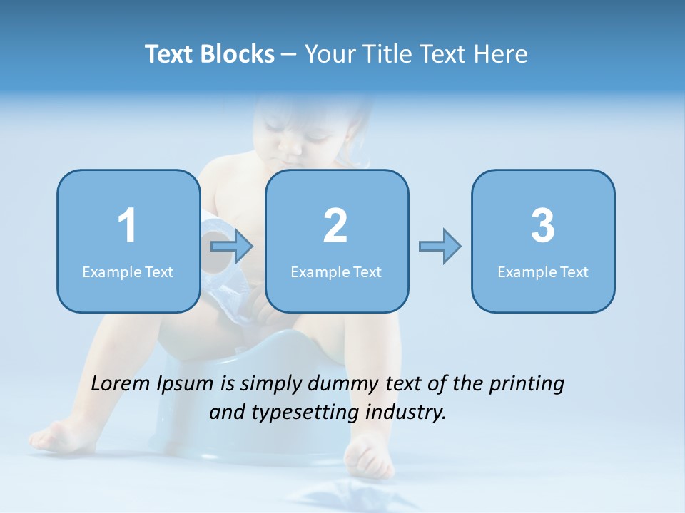A Baby Sitting On A Blue Potty With A Roll Of Toilet Paper PowerPoint Template