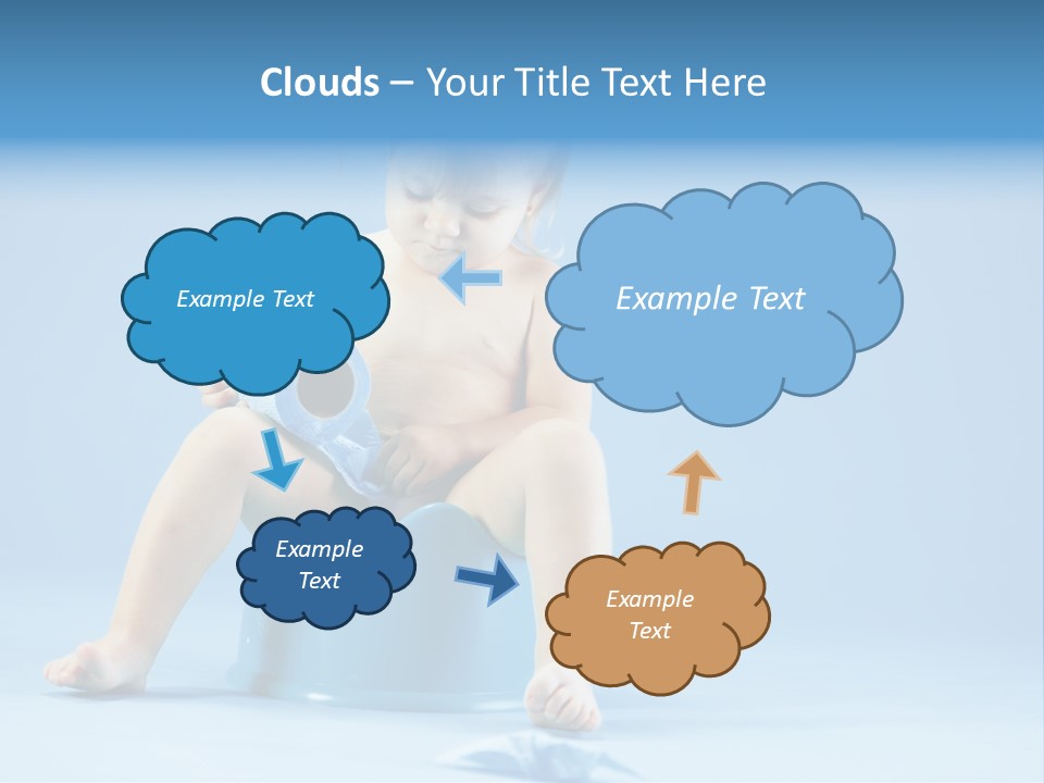 A Baby Sitting On A Blue Potty With A Roll Of Toilet Paper PowerPoint Template