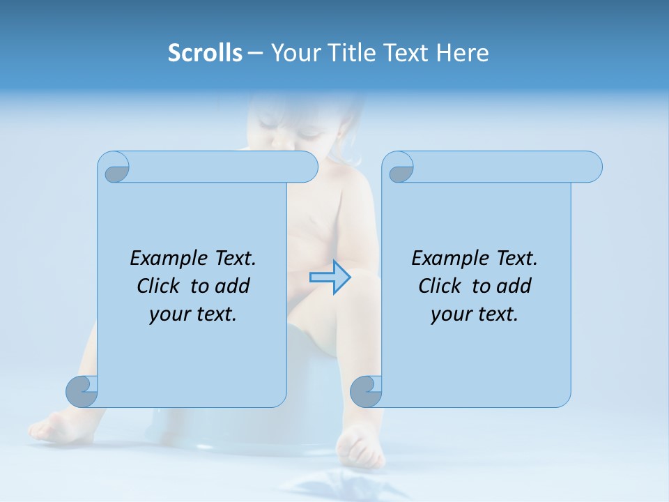 A Baby Sitting On A Blue Potty With A Roll Of Toilet Paper PowerPoint Template
