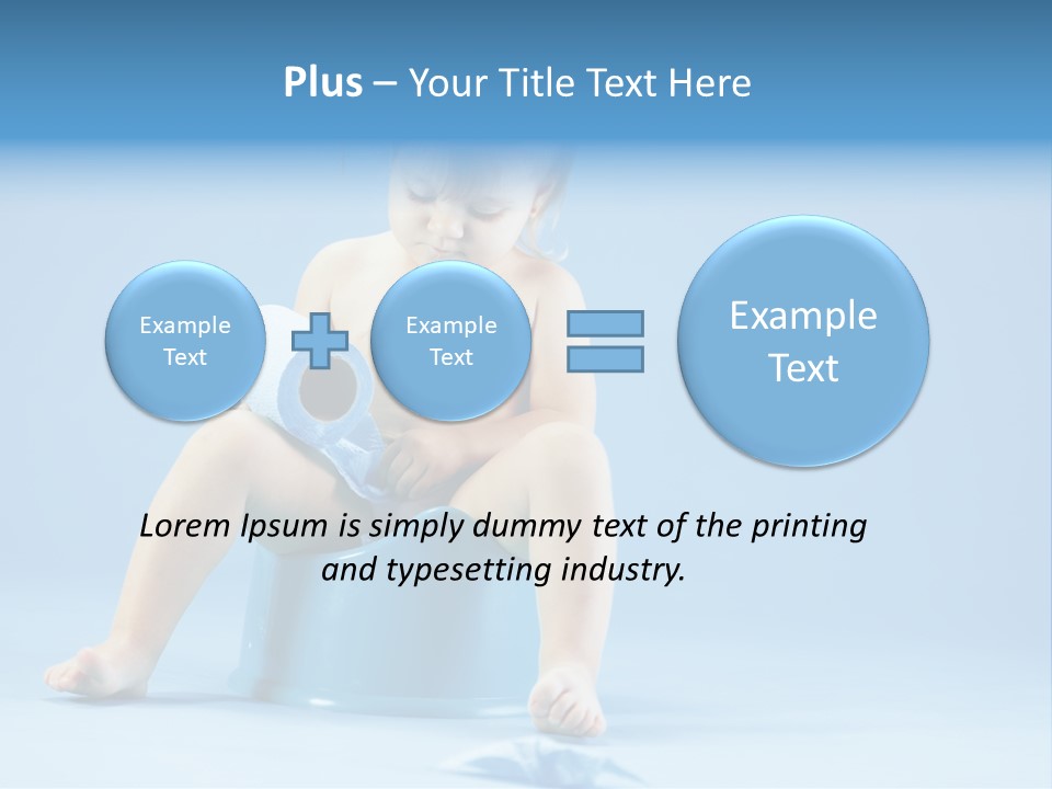 A Baby Sitting On A Blue Potty With A Roll Of Toilet Paper PowerPoint Template