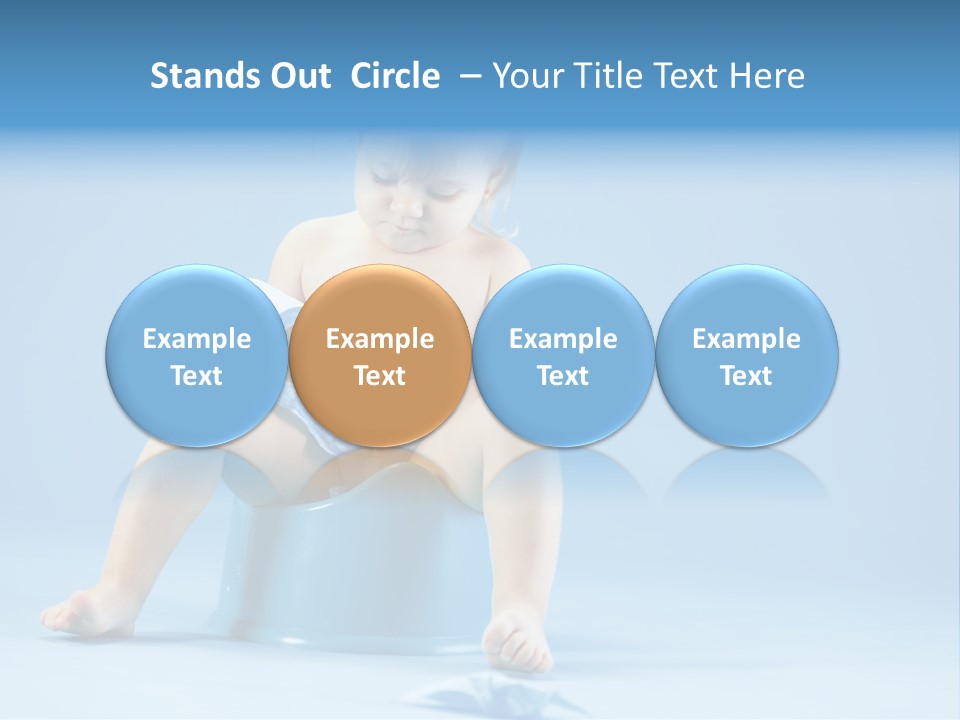 A Baby Sitting On A Blue Potty With A Roll Of Toilet Paper PowerPoint Template
