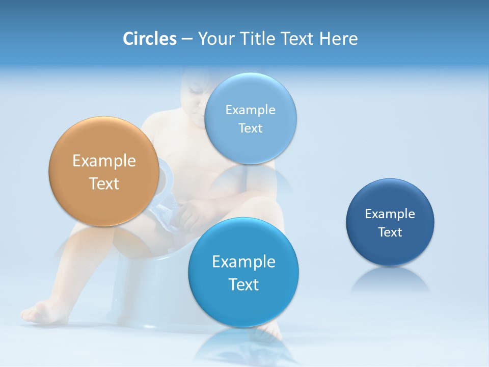 A Baby Sitting On A Blue Potty With A Roll Of Toilet Paper PowerPoint Template