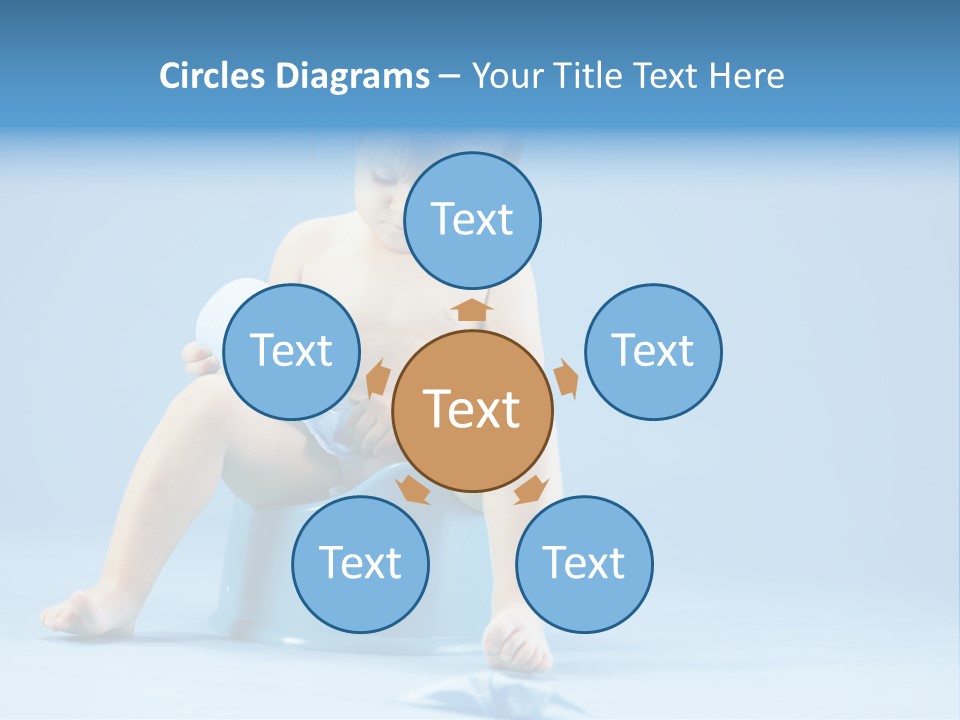 A Baby Sitting On A Blue Potty With A Roll Of Toilet Paper PowerPoint Template