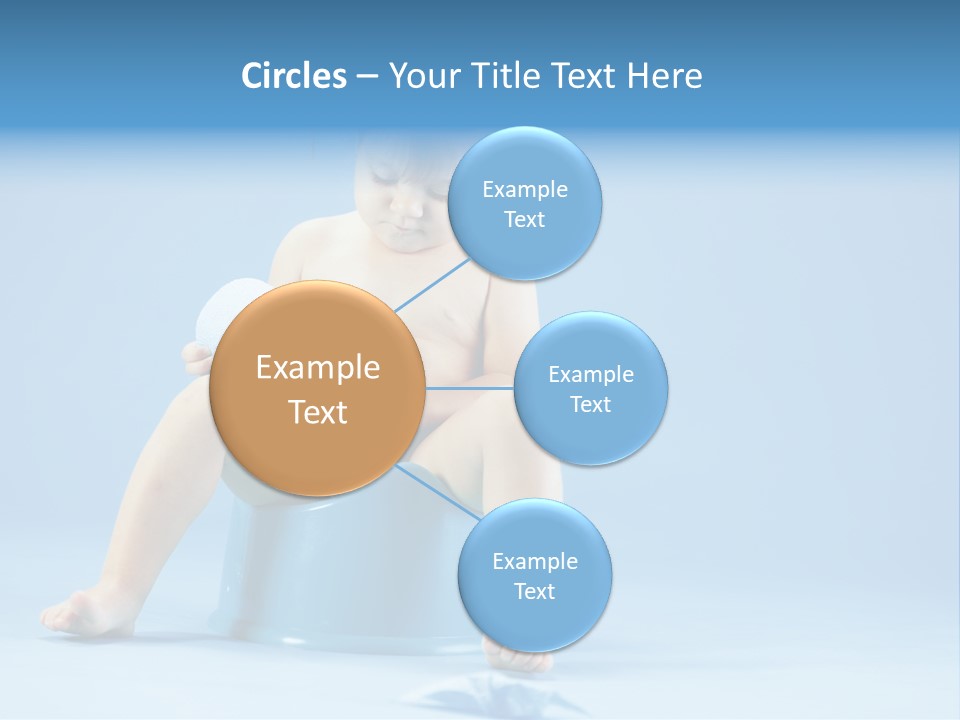 A Baby Sitting On A Blue Potty With A Roll Of Toilet Paper PowerPoint Template
