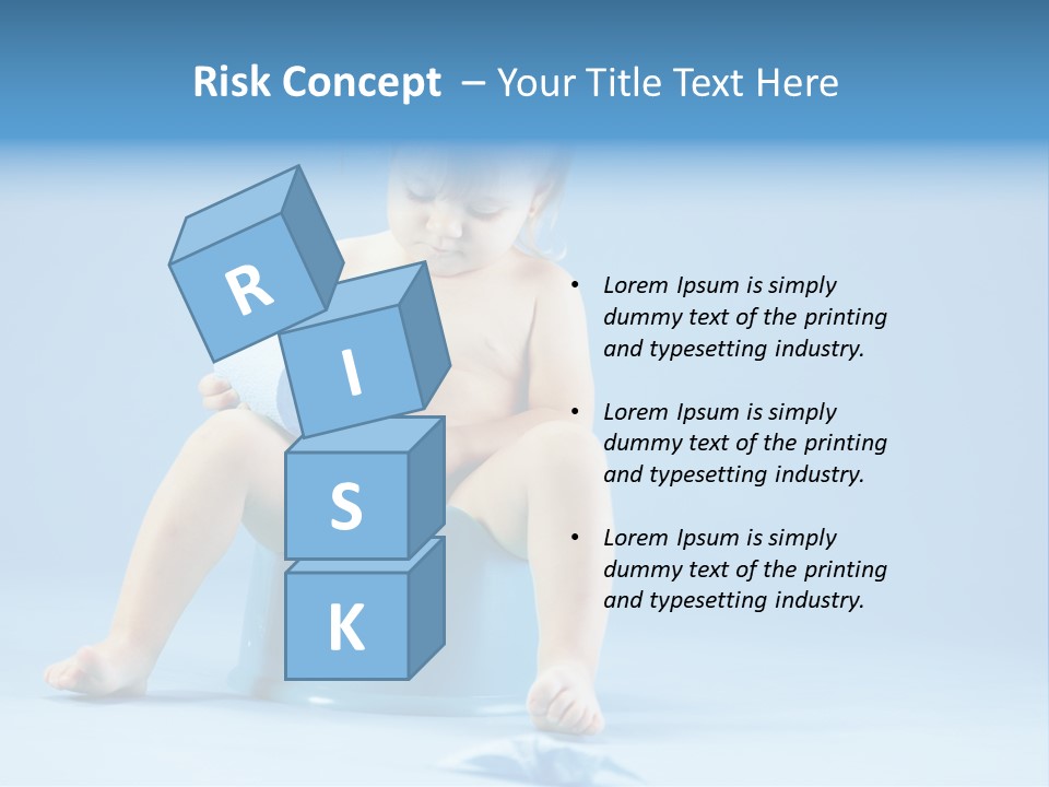 A Baby Sitting On A Blue Potty With A Roll Of Toilet Paper PowerPoint Template