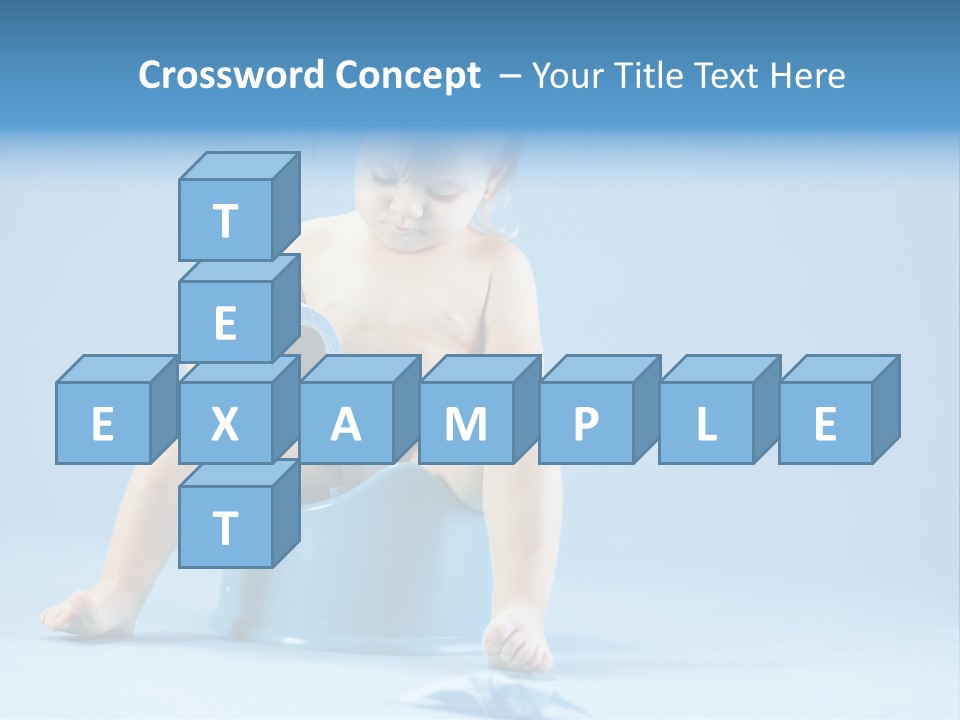 A Baby Sitting On A Blue Potty With A Roll Of Toilet Paper PowerPoint Template