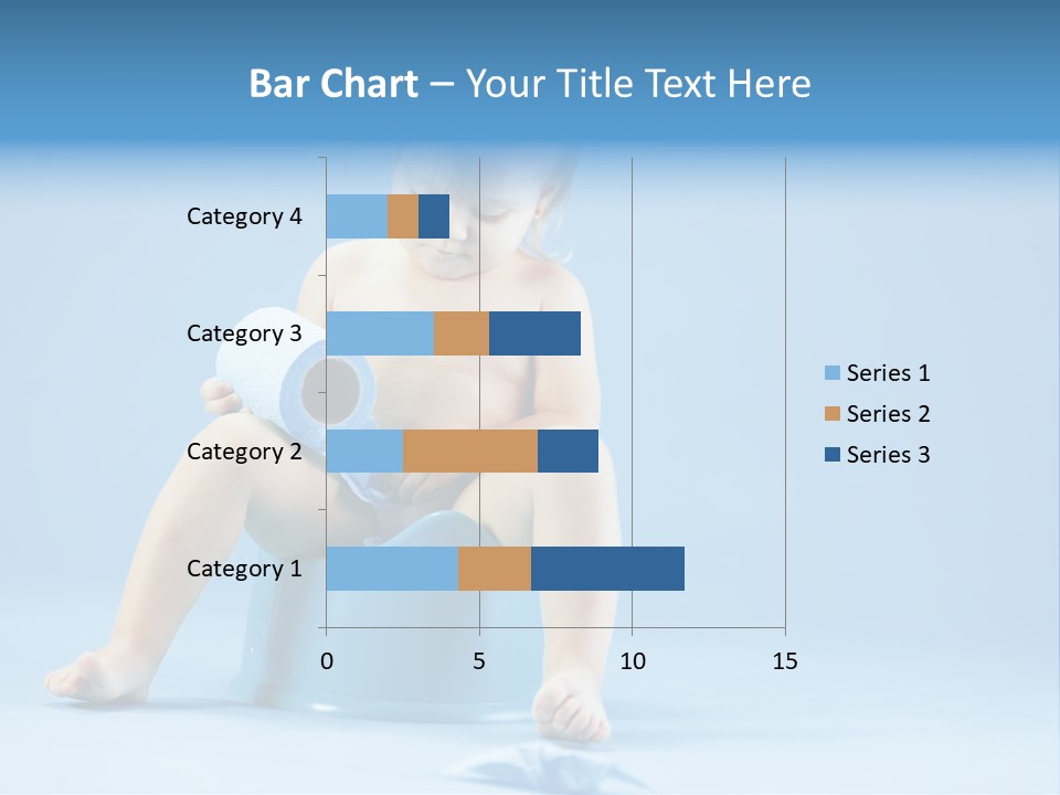 A Baby Sitting On A Blue Potty With A Roll Of Toilet Paper PowerPoint Template