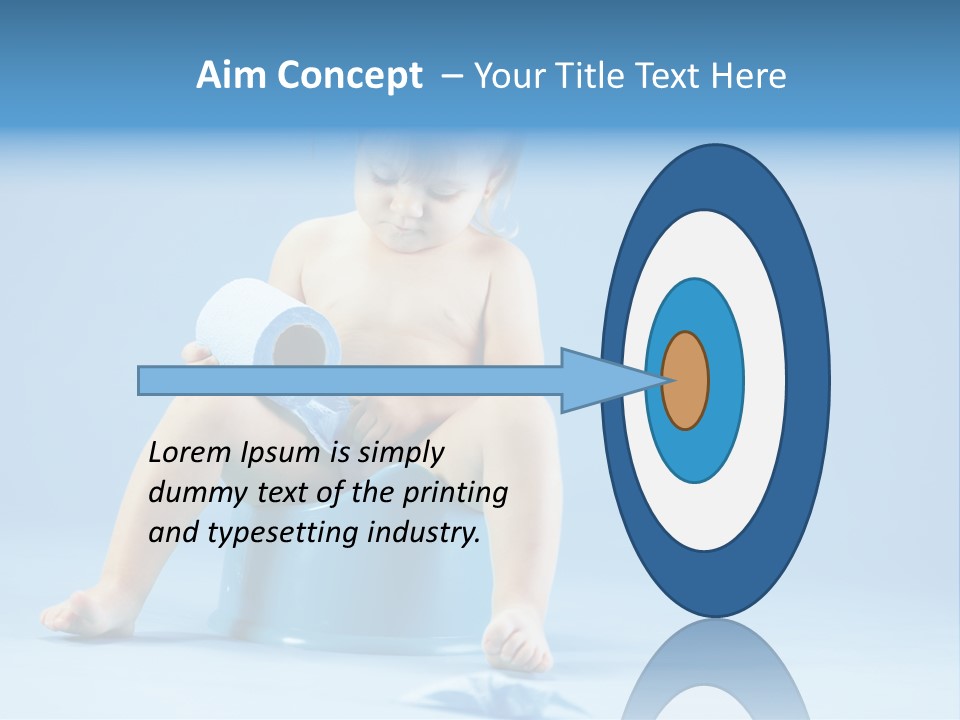 A Baby Sitting On A Blue Potty With A Roll Of Toilet Paper PowerPoint Template
