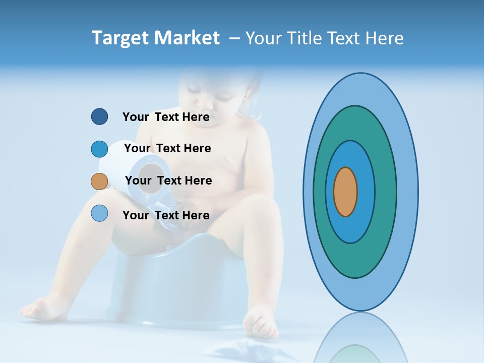 A Baby Sitting On A Blue Potty With A Roll Of Toilet Paper PowerPoint Template