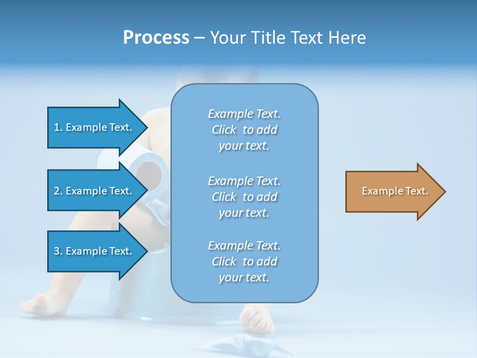 A Baby Sitting On A Blue Potty With A Roll Of Toilet Paper PowerPoint Template