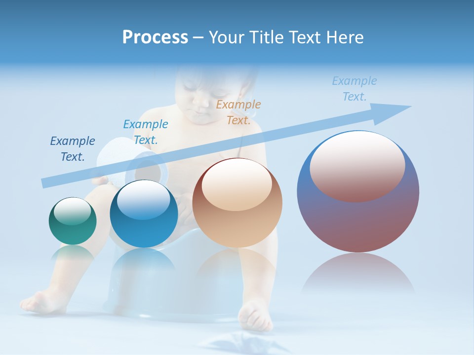 A Baby Sitting On A Blue Potty With A Roll Of Toilet Paper PowerPoint Template