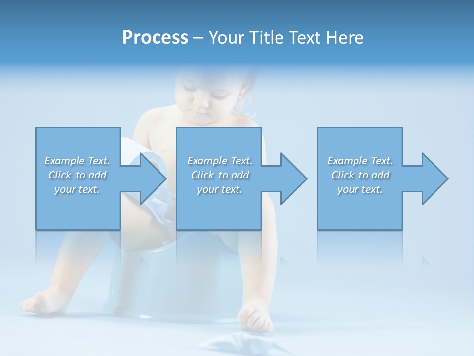 A Baby Sitting On A Blue Potty With A Roll Of Toilet Paper PowerPoint Template