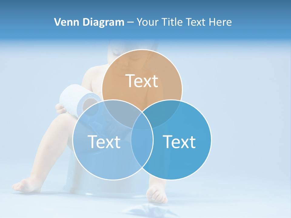 A Baby Sitting On A Blue Potty With A Roll Of Toilet Paper PowerPoint Template