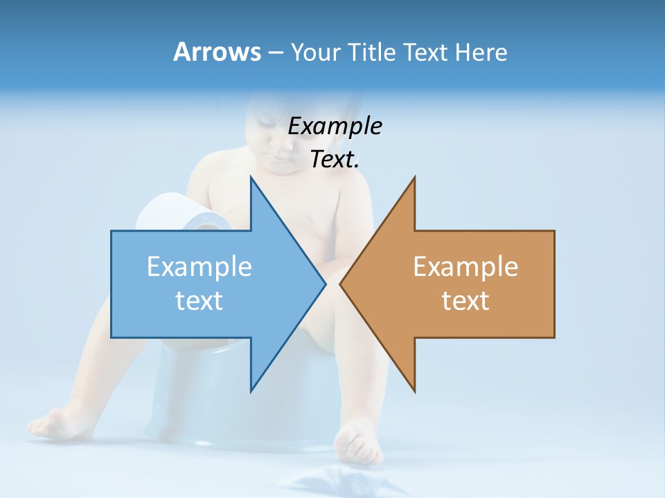 A Baby Sitting On A Blue Potty With A Roll Of Toilet Paper PowerPoint Template