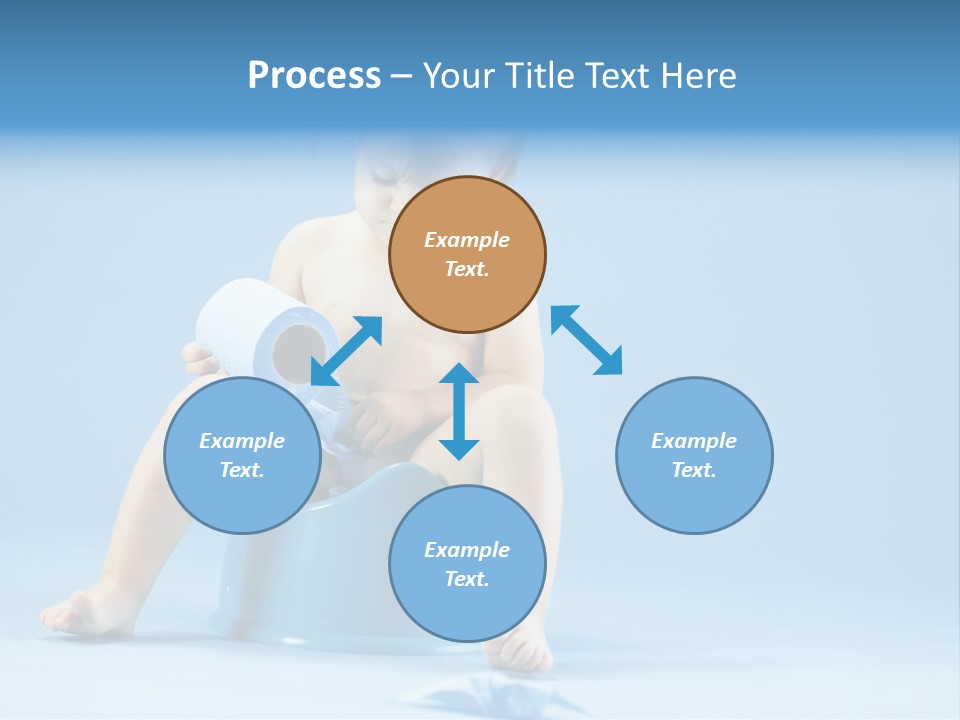A Baby Sitting On A Blue Potty With A Roll Of Toilet Paper PowerPoint Template