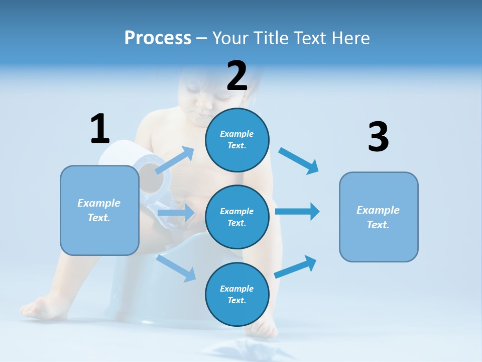 A Baby Sitting On A Blue Potty With A Roll Of Toilet Paper PowerPoint Template