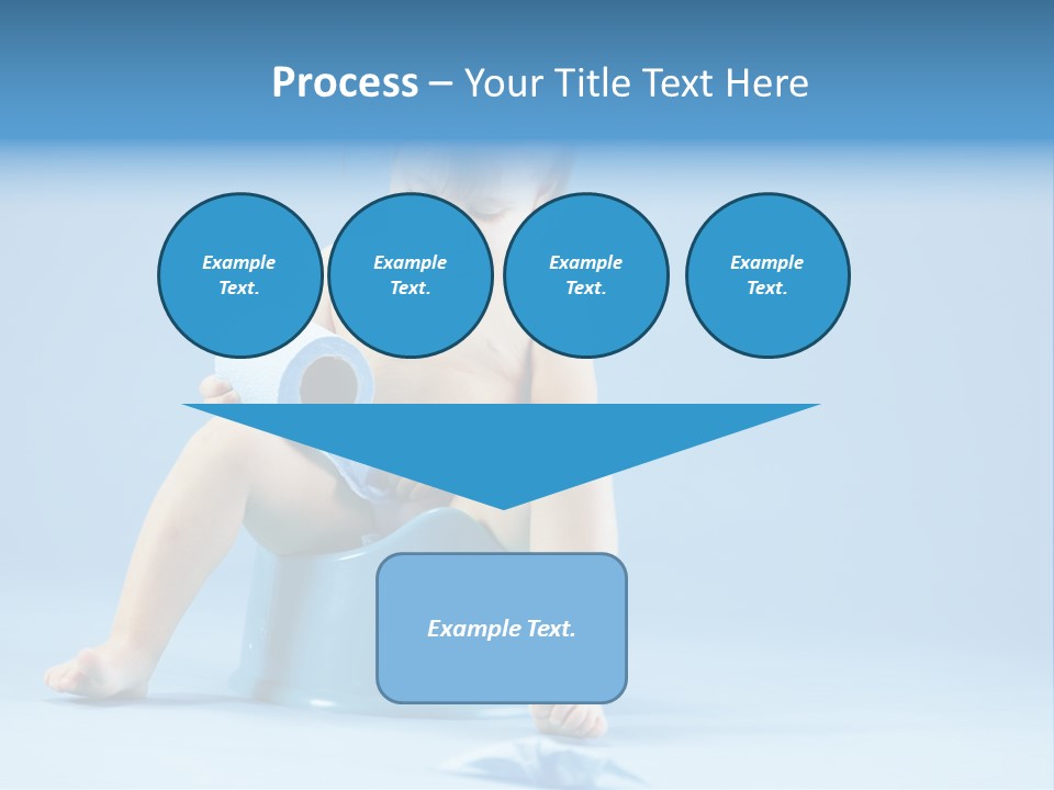 A Baby Sitting On A Blue Potty With A Roll Of Toilet Paper PowerPoint Template