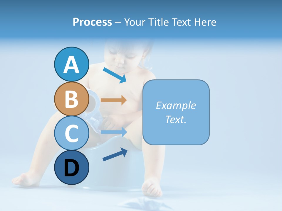 A Baby Sitting On A Blue Potty With A Roll Of Toilet Paper PowerPoint Template