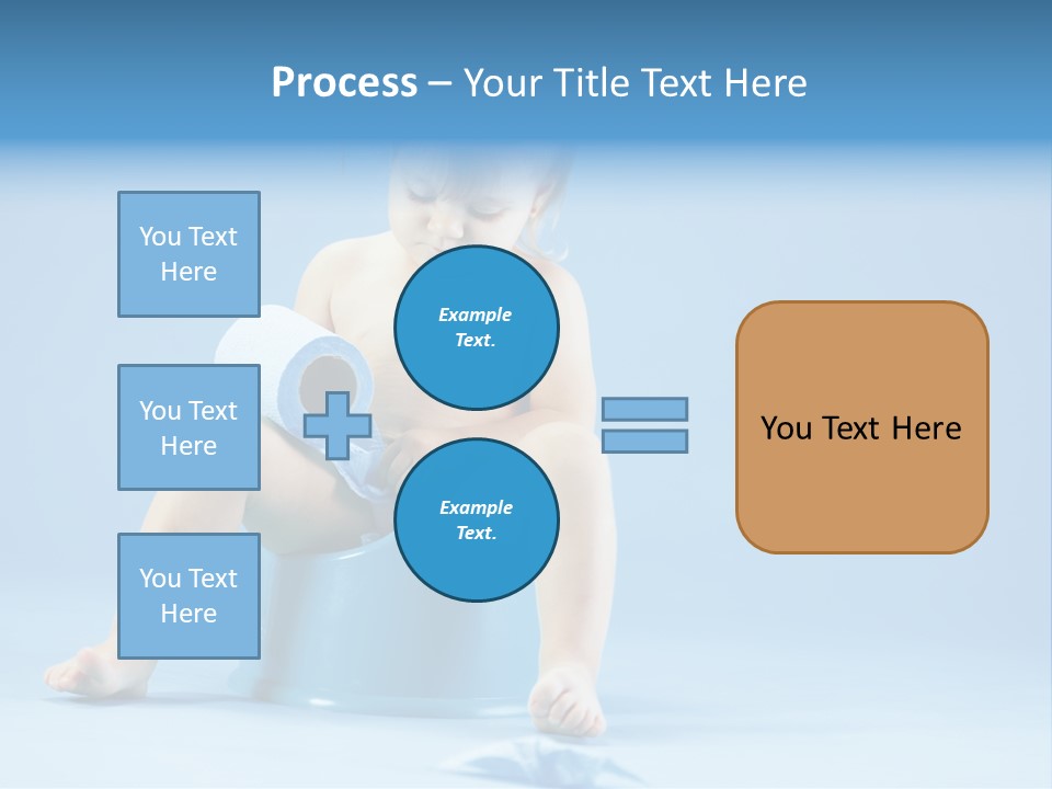 A Baby Sitting On A Blue Potty With A Roll Of Toilet Paper PowerPoint Template
