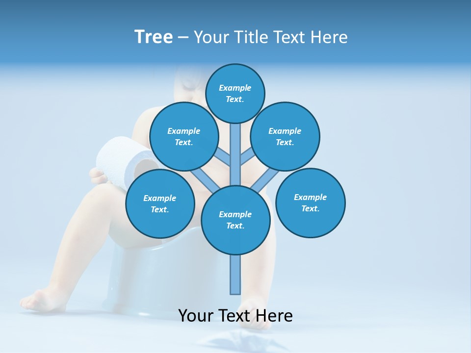 A Baby Sitting On A Blue Potty With A Roll Of Toilet Paper PowerPoint Template
