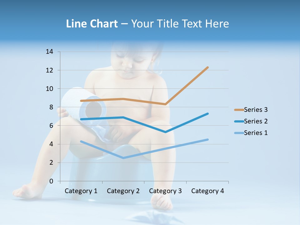 A Baby Sitting On A Blue Potty With A Roll Of Toilet Paper PowerPoint Template