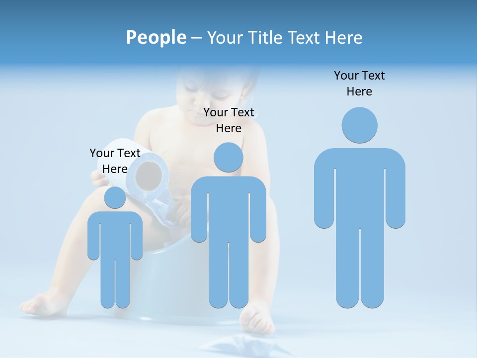 A Baby Sitting On A Blue Potty With A Roll Of Toilet Paper PowerPoint Template